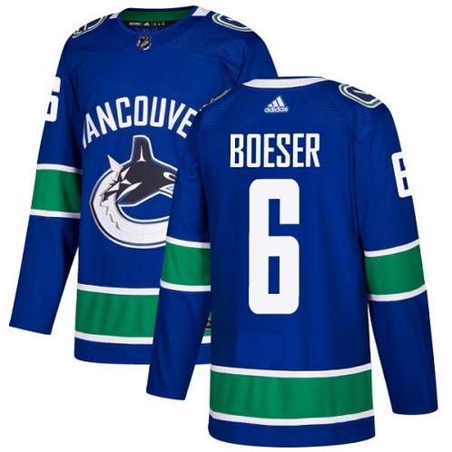 Men's Vancouver Canucks #6 Brock Boeser Authentic Blue Adidas Jersey