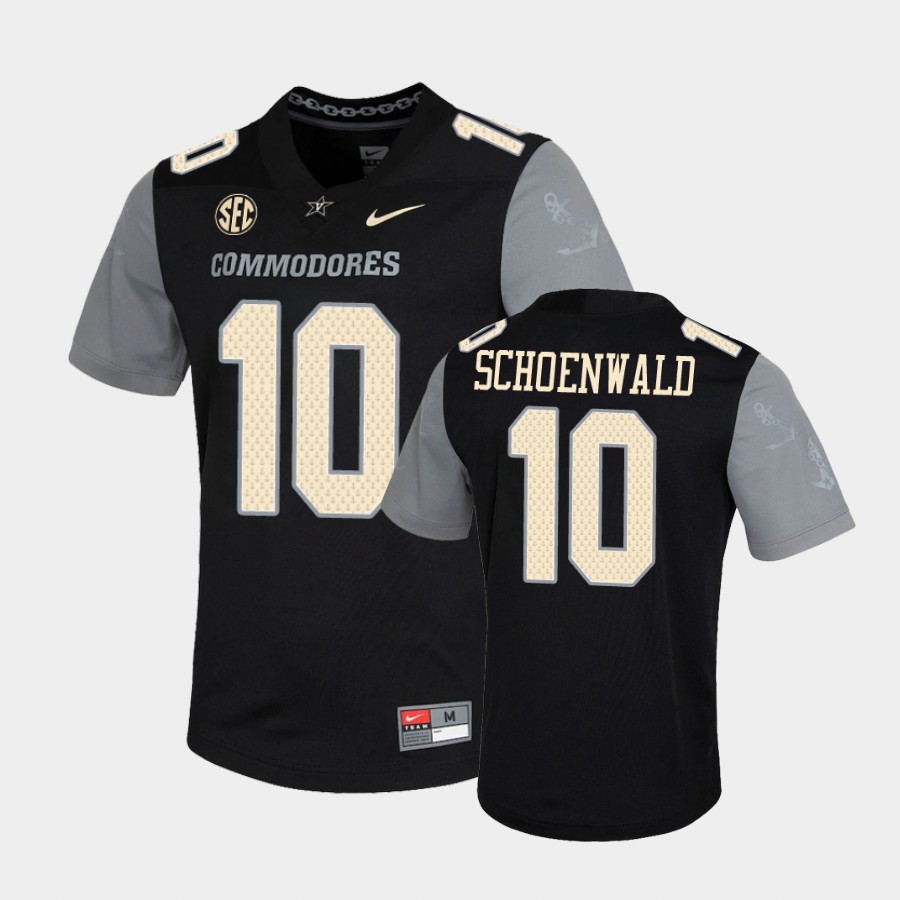 Men's Vanderbilt Commodores #10 Gavin Schoenwald Nike 2020 Black Untouchable College Game Football Jersey 