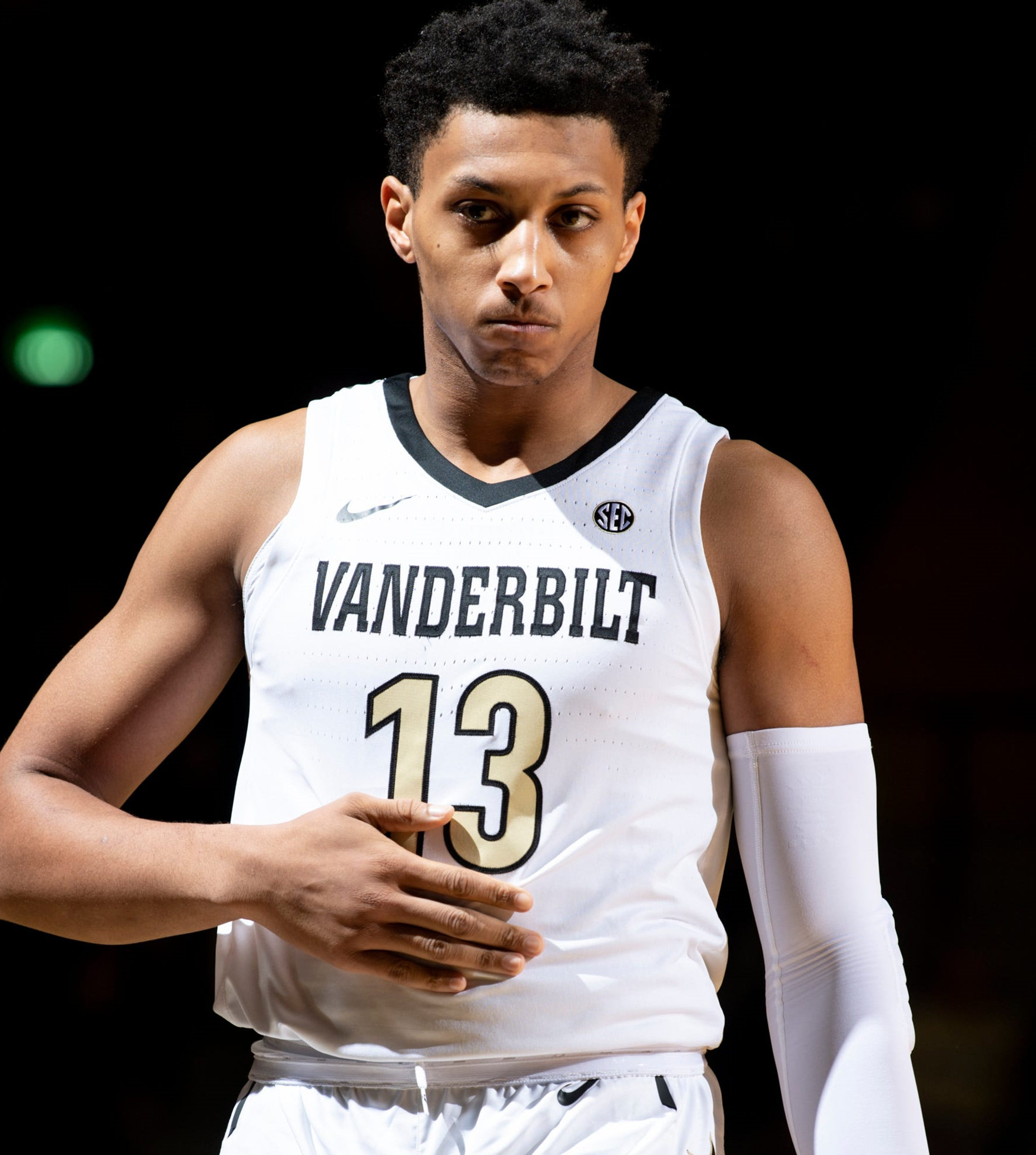 Men's Vanderbilt Commodores #13 Issac McBride Nike 2020 White Gold College Basketball Jersey 