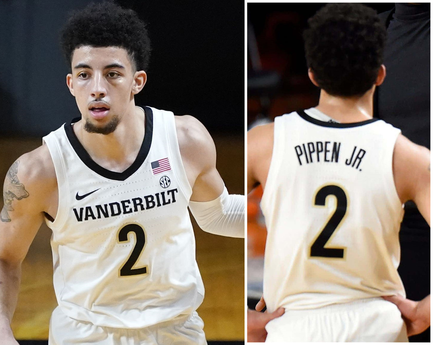Men's Vanderbilt Commodores #2 Scotty Pippen Jr. 2019 White Black College Game Basketball Jersey 
