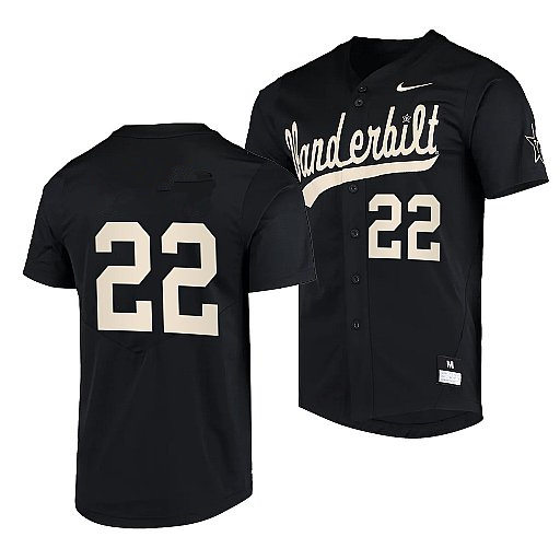 Men's Vanderbilt Commodores #22 Jack Leiter Diamonds Nike Black Gold College Game Baseball Jersey 