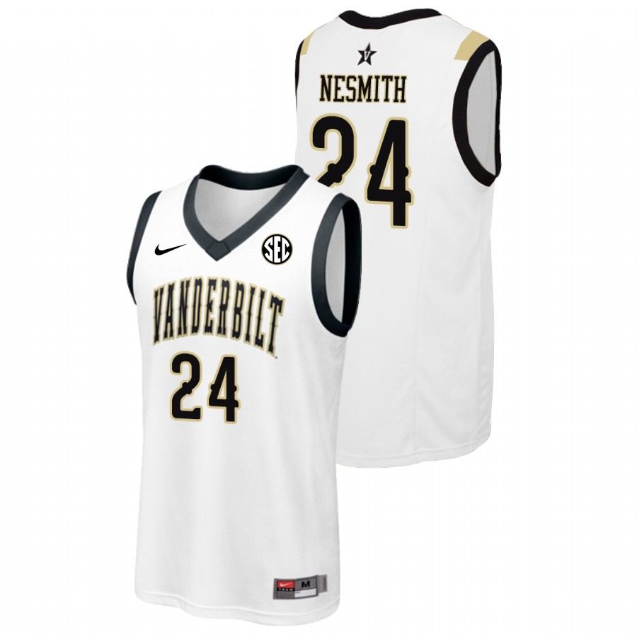 Men's Vanderbilt Commodores #24 Aaron Nesmith Nike 2012-18 White College Basketball Jersey 
