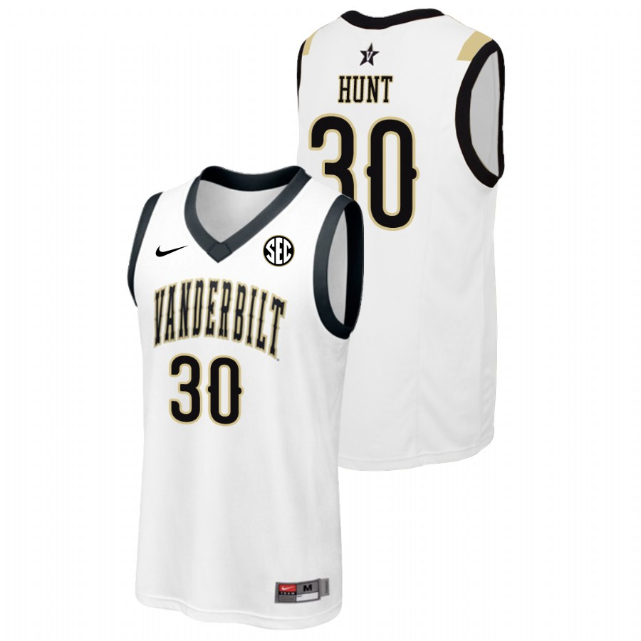 Men's Vanderbilt Commodores #30 Mac Hunt Nike 2012-18 White College Basketball Jersey 