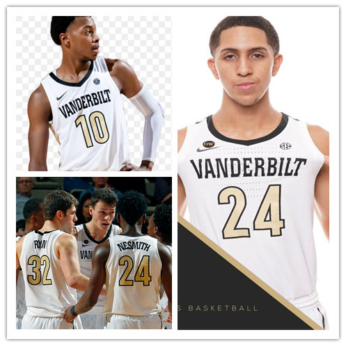Men's Vanderbilt Commodores Custom Nike 2020 White Gold College Game Basketball Jersey