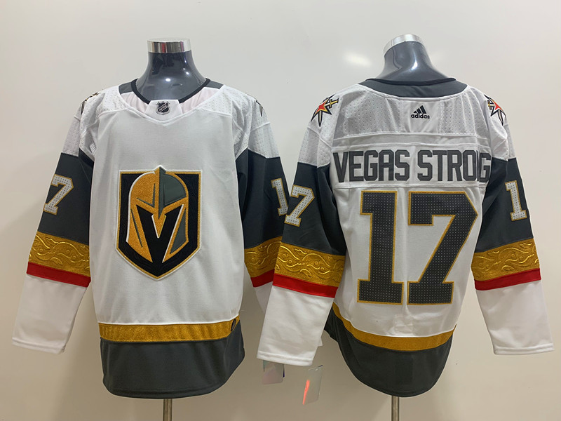 Men's Vegas Golden Knights #17 Vegas Strong Adidas White Jersey Stitched