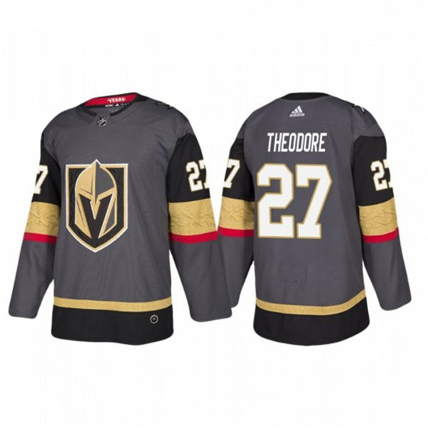 Men's Vegas Golden Knights #27 Shea Theodore Adidas Home Grey Jersey Stitched