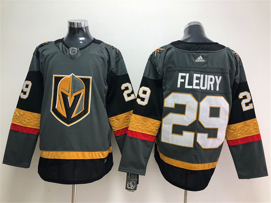 Men's Vegas Golden Knights #29 Marc-Andre Fleury Adidas Grey Jersey Stitched