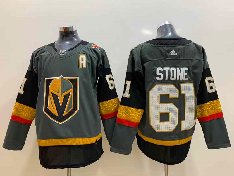 Men's Vegas Golden Knights #61 Mark Stone Adidas Grey Jersey Stitched