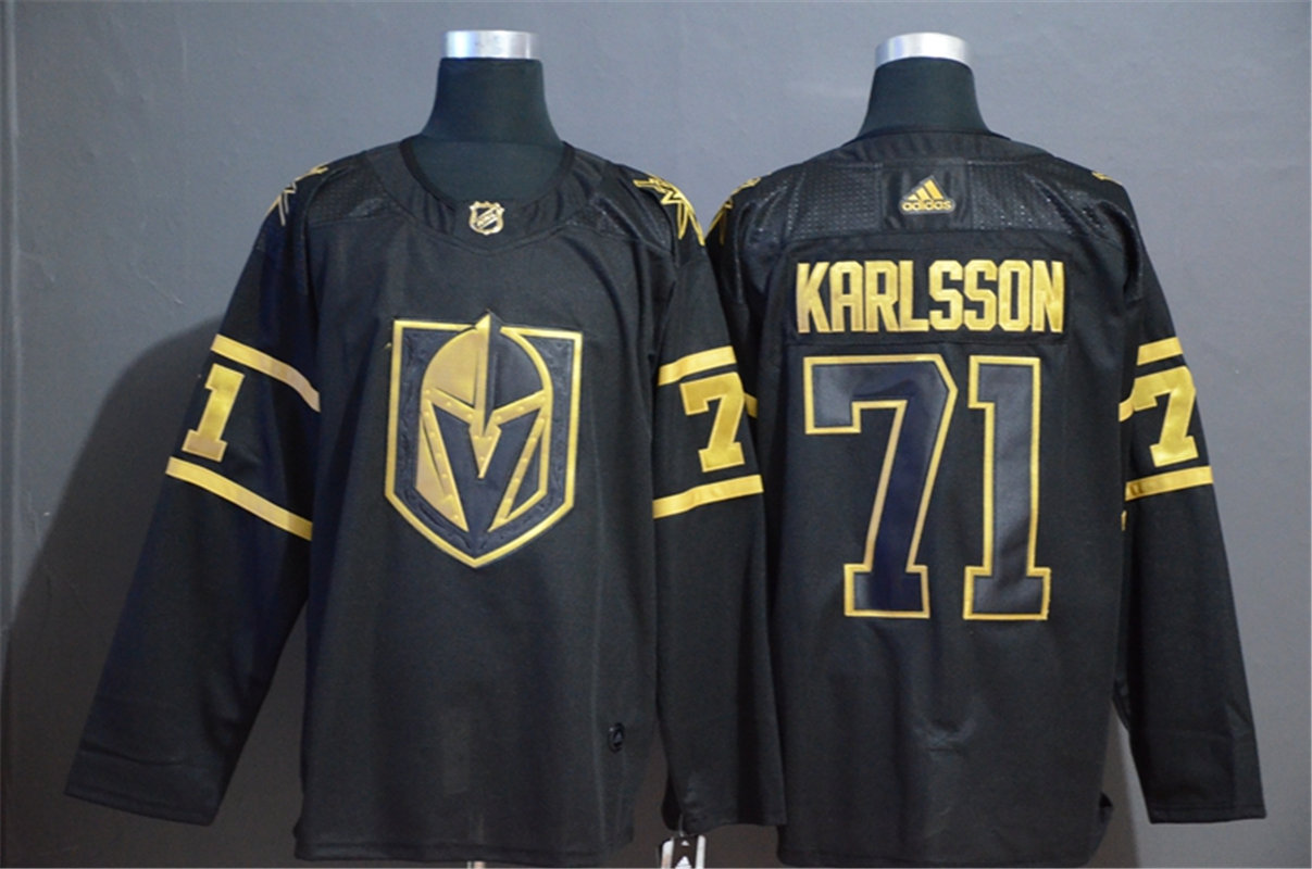 Men's Vegas Golden Knights #71 William Karlsson adidas Black Golden Edtion Jersey Stitched