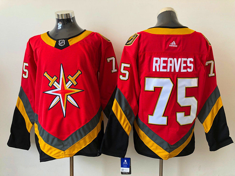 Men's Vegas Golden Knights #75 Ryan Reaves Adidas 2021 Red Season Reverse Retro Jersey Stitched