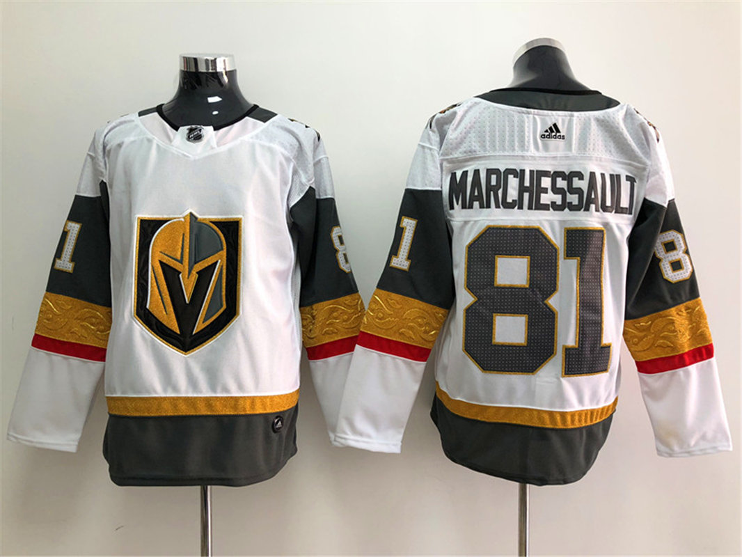 Men's Vegas Golden Knights #81 Jonathan Marchessault Adidas White Jersey Stitched
