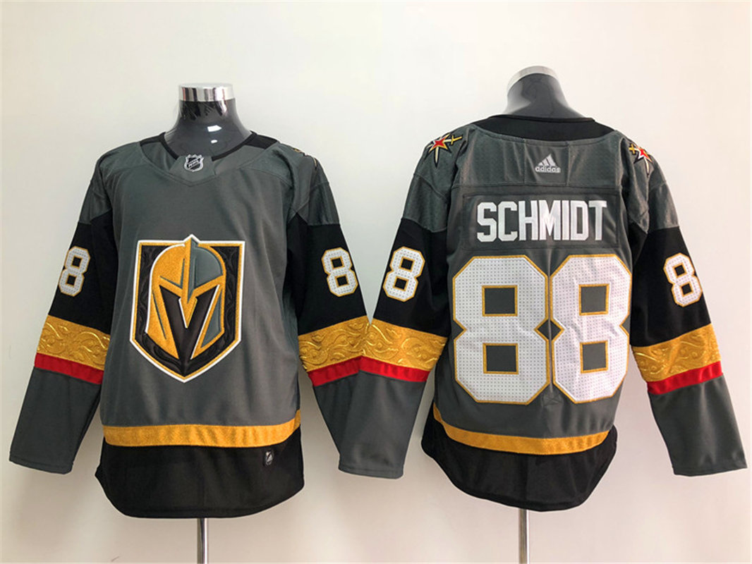 Men's Vegas Golden Knights #88 Nate Schmidt Adidas Grey Jersey Stitched
