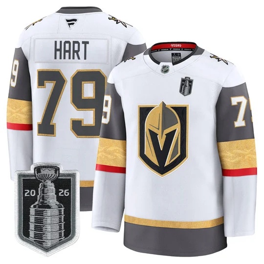 Men's Vegas Golden Knights 2026 Stanley Cup Patch Premium Jersey - All Stitched Carter Hart #79