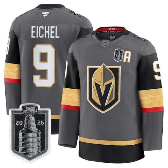 Men's Vegas Golden Knights 2026 Stanley Cup Patch Premium Jersey - All Stitched Jack Eichel #  9