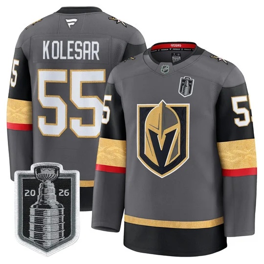 Men's Vegas Golden Knights 2026 Stanley Cup Patch Premium Jersey - All Stitched Keegan Kolesar 55