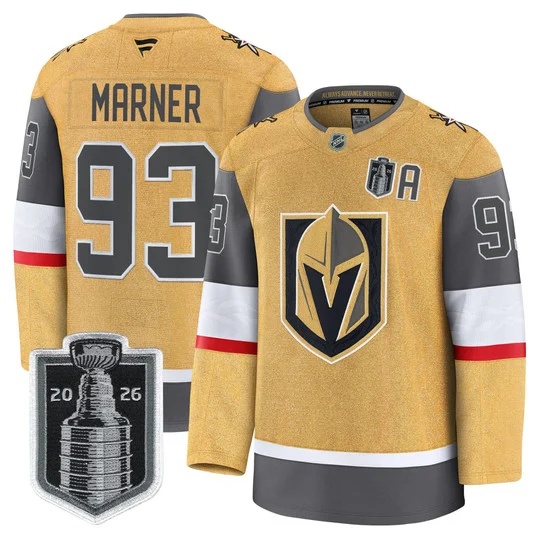 Men's Vegas Golden Knights 2026 Stanley Cup Patch Premium Jersey - All Stitched Mitch Marner