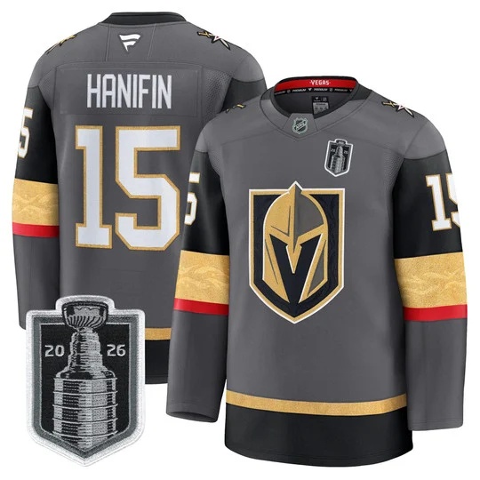 Men's Vegas Golden Knights 2026 Stanley Cup Patch Premium Jersey - All Stitched Noah Hanifin   15