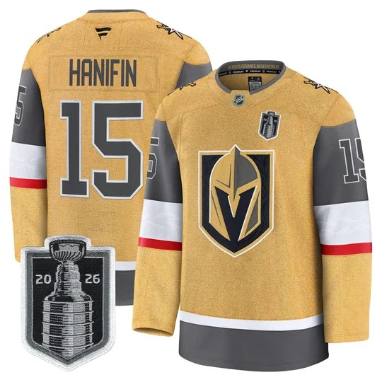 Men's Vegas Golden Knights 2026 Stanley Cup Patch Premium Jersey - All Stitched Noah Hanifin