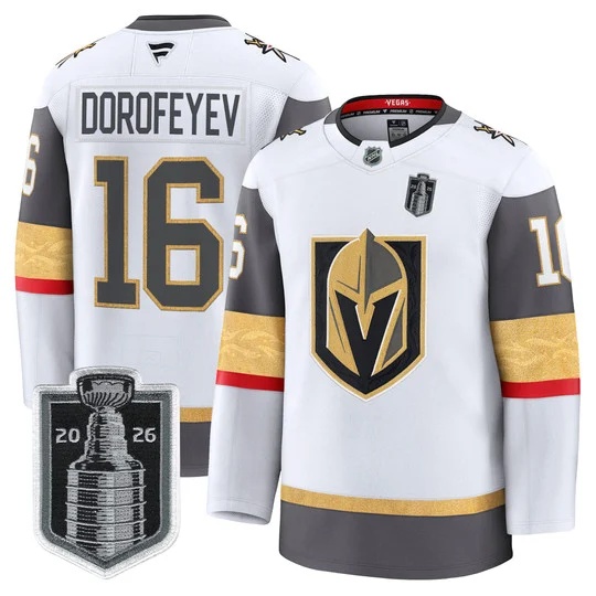 Men's Vegas Golden Knights 2026 Stanley Cup Patch Premium Jersey - All Stitched Pavel Dorofeyev #16