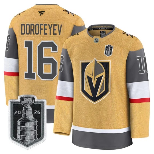 Men's Vegas Golden Knights 2026 Stanley Cup Patch Premium Jersey - All Stitched Pavel Dorofeyev