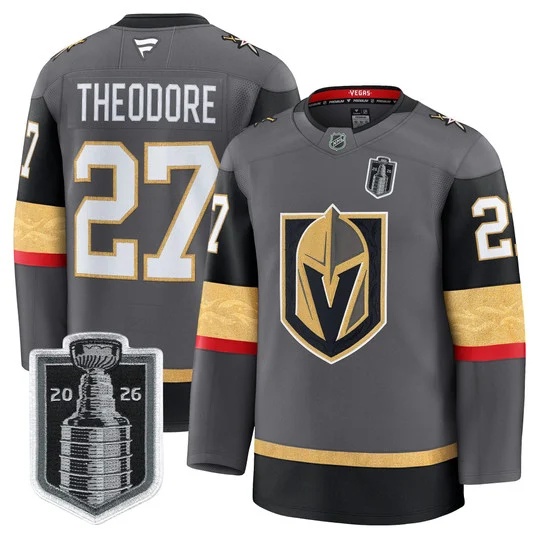 Men's Vegas Golden Knights 2026 Stanley Cup Patch Premium Jersey - All Stitched Shea Theodore  27