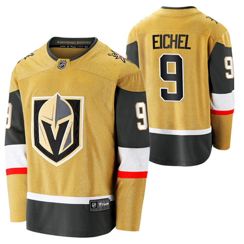Men's Vegas Golden Knights 9 Jack Eichel Alternate Gold Authentic Player NHL Jersey