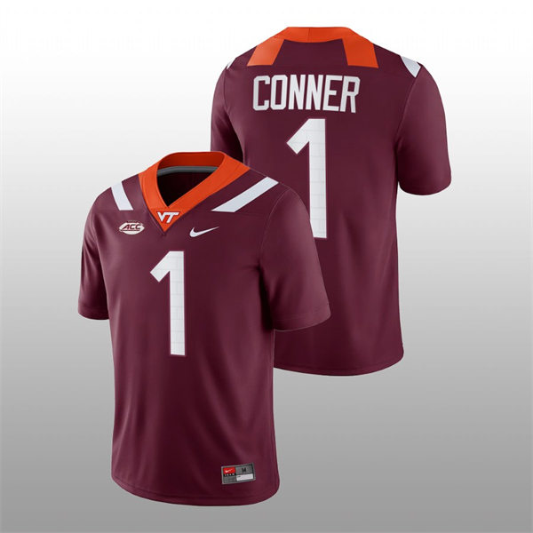 Men's Virginia Tech Hokies #1 Chamarri Conner Nike Maroon College Game Football Jersey 