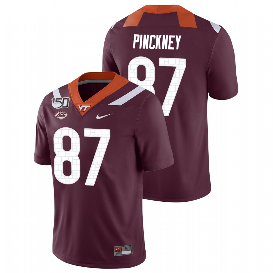 Men's Virginia Tech Hokies #87 Jacoby Pinckney Nike Maroon College Game Football Jersey