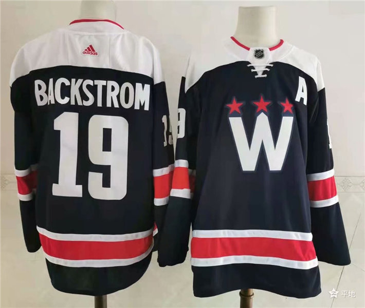 Men's Washington Capitals #19 Nicklas Backstrom Navy Third Adidas NHL Jersey Stitched