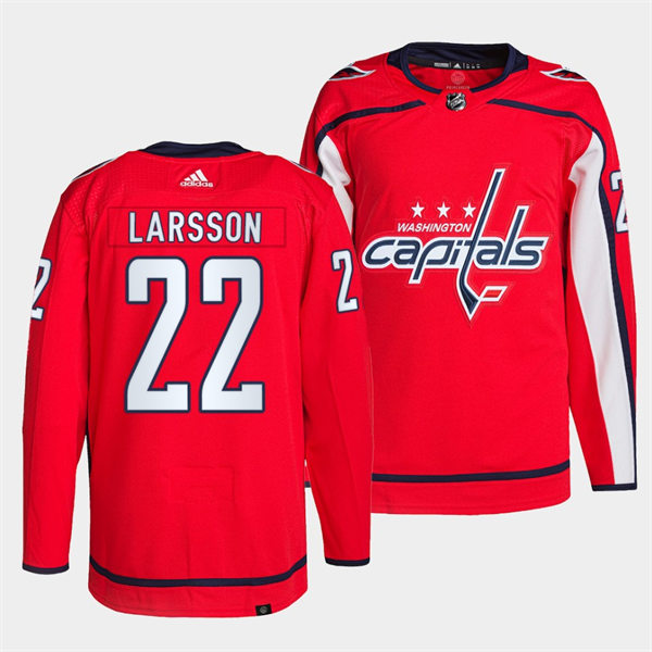 Men's Washington Capitals #22 Johan Larsson adidas Home Red Jersey Stitched