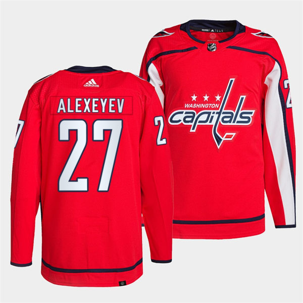 Men's Washington Capitals #27 Alexander Alexeyev adidas Home Red Jersey