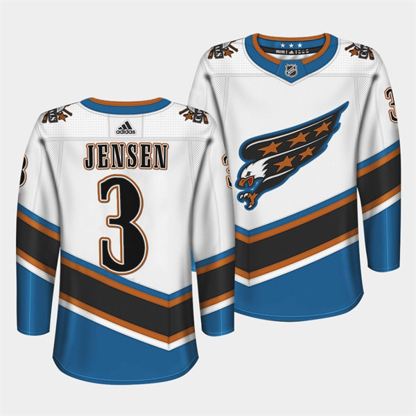 Men's Washington Capitals #3 Nick Jensen Adidas White Screaming Eagle Retro Jersey