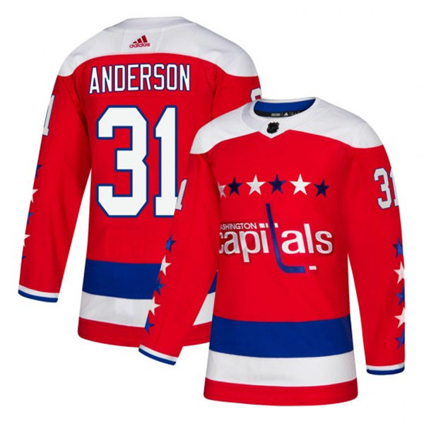 Men's Washington Capitals #31 Craig Anderson Adidas Red Alternate Jersey Stitched