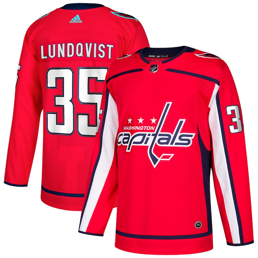 Men's Washington Capitals #35 Henrik Lundqvist adidas NHL Home Red Jersey Stitched