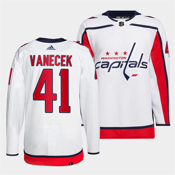 Men's Washington Capitals #41 Vitek Vanecek adidas Away White Jersey
