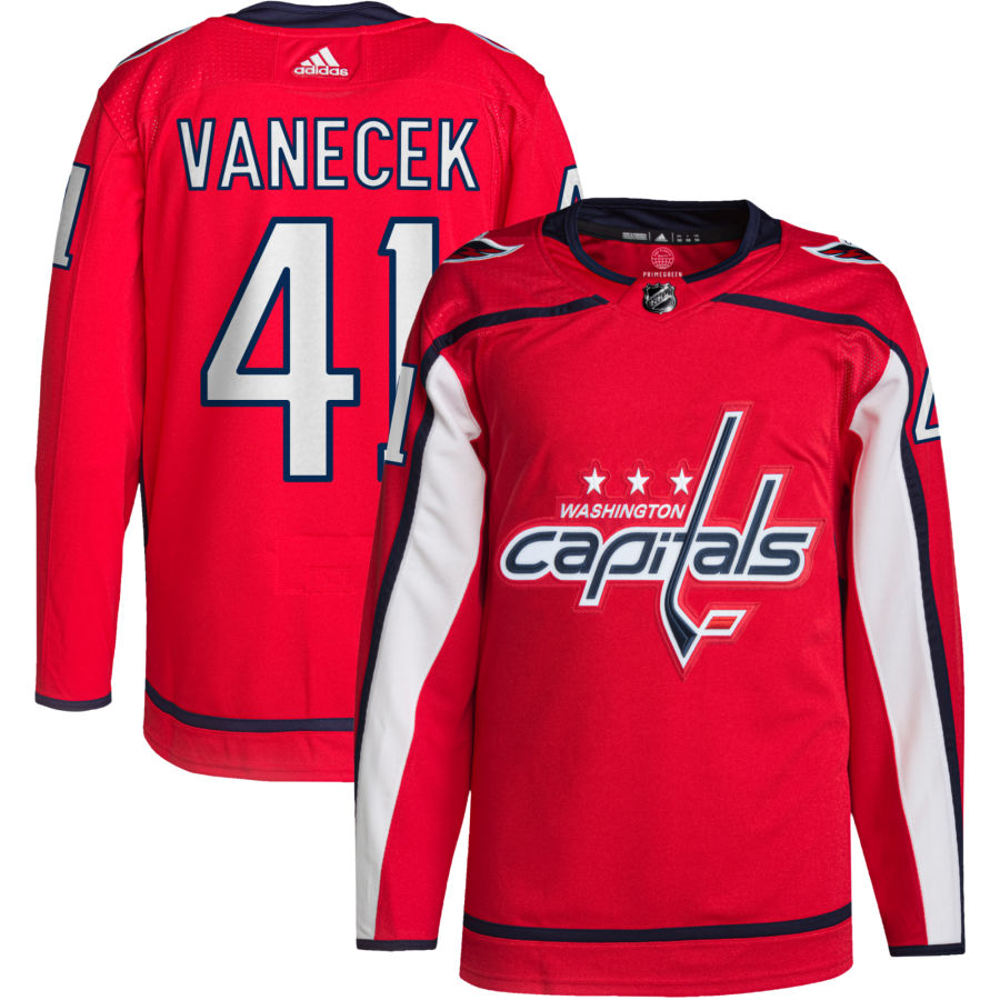 Men's Washington Capitals #41 Vitek Vanecek adidas Red Home Player Jersey Stitched