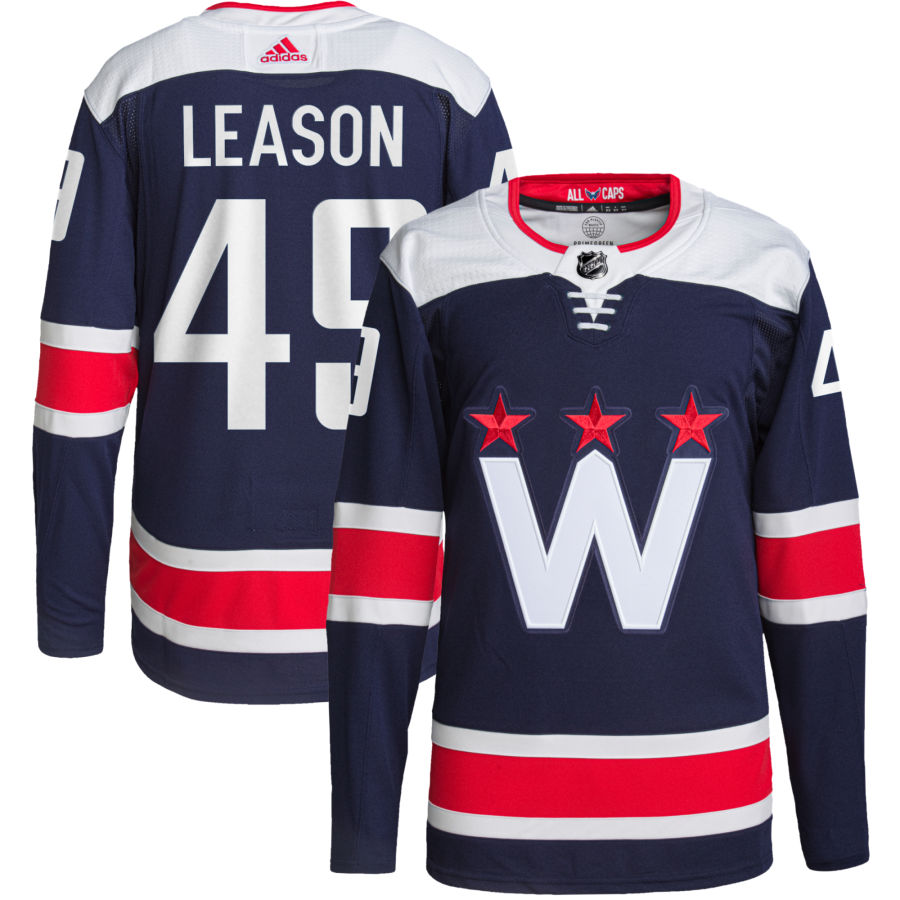 Men's Washington Capitals #49 Brett Leason Navy Alternate Primegreen Player Jersey