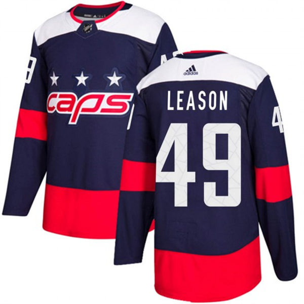 Men's Washington Capitals #49 Brett Leason adidas Navy 2018 Stadium Series Jersey