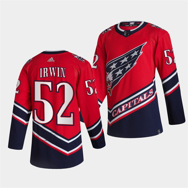 Men's Washington Capitals #52 Matt Irwin Red 2021 REVERSE RETRO JERSEYS Stitched
