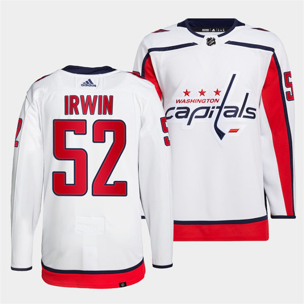 Men's Washington Capitals #52 Matt Irwin adidas Away White Jersey Stitched