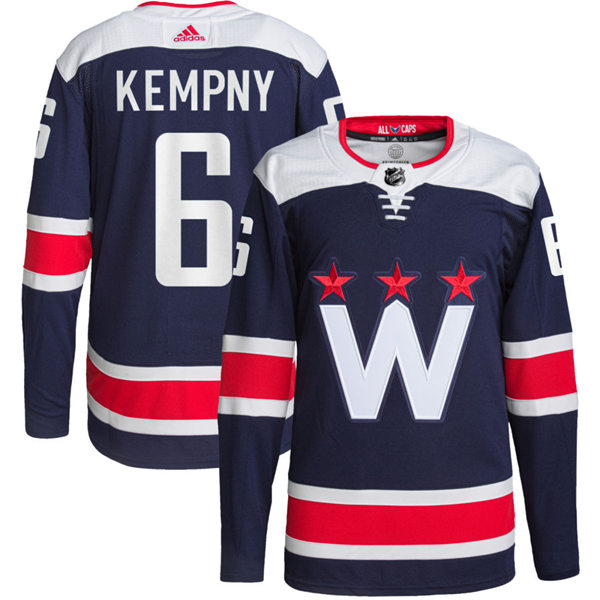 Men's Washington Capitals #6 Michal Kempny Navy Alternate Primegreen Player Jersey