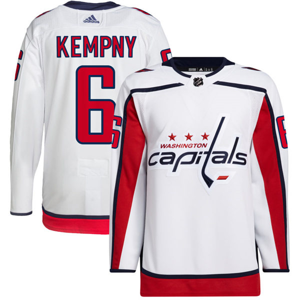 Men's Washington Capitals #6 Michal Kempny adidas Away White Jersey