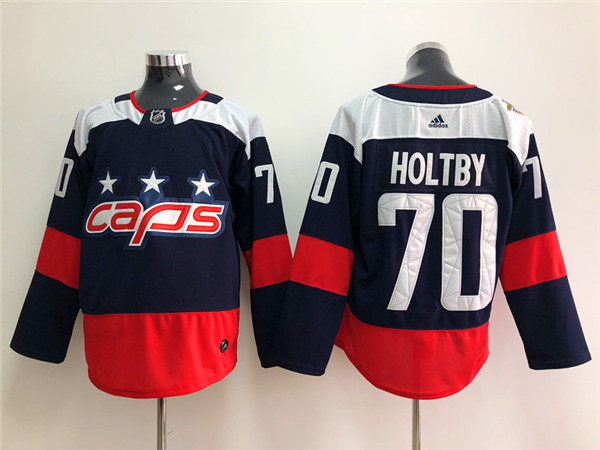 Men's Washington Capitals #70 Braden Holtby adidas Navy 2018 Stadium Series Jersey