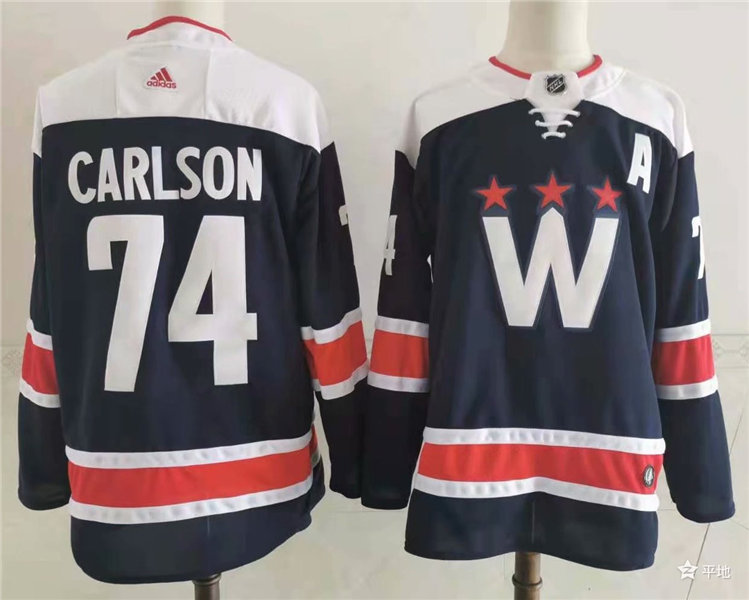 Men's Washington Capitals #74 John Carlson Navy Third Adidas NHL Jersey Stitched