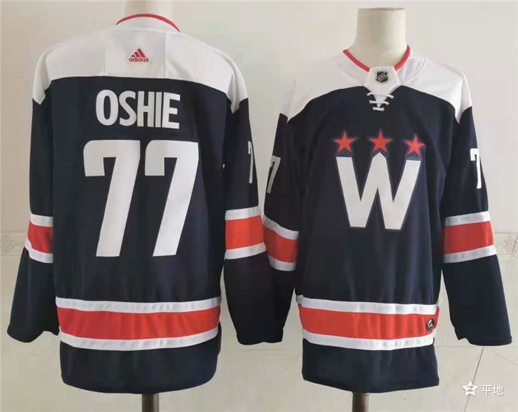 Men's Washington Capitals #77 T. J. Oshie Navy Third Adidas NHL Jersey Stitched