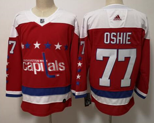 Men's Washington Capitals #77 T. J. Oshie adidas Red Alternate Jersey