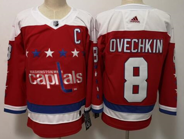 Men's Washington Capitals #8 Alexander Ovechkin adidas Red Alternate Jersey Stitched