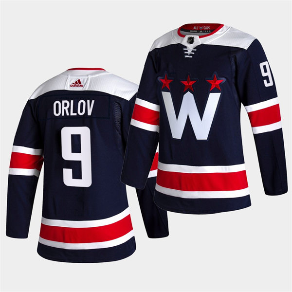 Men's Washington Capitals #9 Dmitry Orlov Navy Alternate Primegreen Player Jersey Stitched