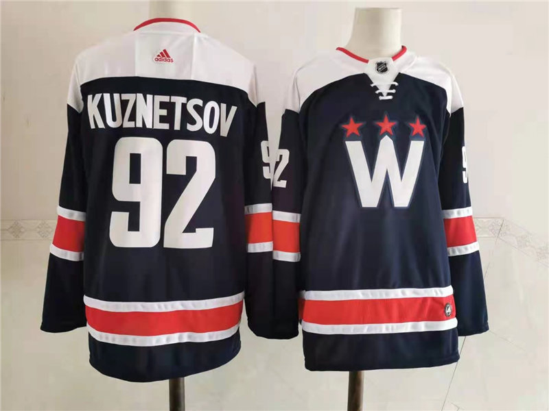 Men's Washington Capitals #92 Evgeny Kuznetsov Navy Third Adidas NHL Jersey Stitched