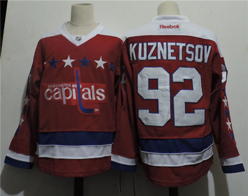 Men's Washington Capitals #92 Evgeny Kuznetsov Red Alternate Reebok Premier Jersey S-3XL